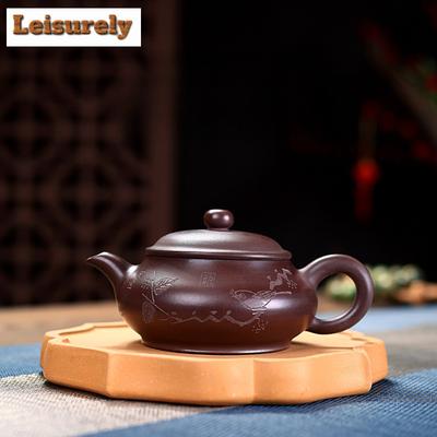170ml Boutique Yixing Purple Clay Teapots Handmade Open Oven Pot Raw Ore Purple Mud Kettle With Filter Zisha Teaset Teaware Gift