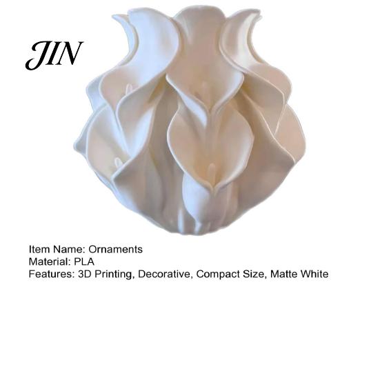 Konservierte Blume Behälter 3D Gedruckte Calla Lilie Relief Vase, Mini Dekorationsvase für Trockenblumen, Minimalistische Matte Weiche Textur Weiß Schreibtisch