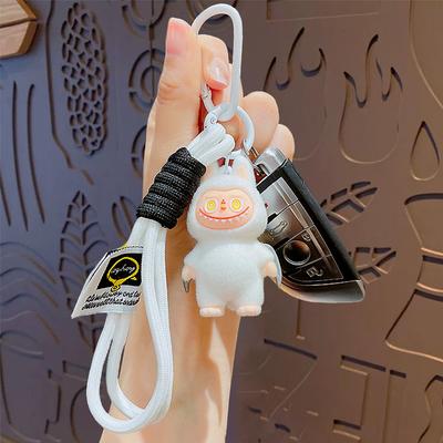 Creative Cartoon Flocked Buck Tooth Doll Keychain Schoolbag Pendant Cute Couple Bag Keychain Small Pendant