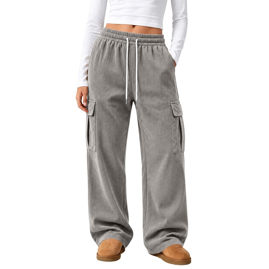 Women's Sporty Casual Wide Leg Pants, Loose Fit Street Comfortable Trousers