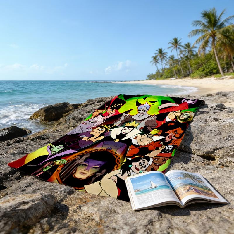 1pc Villains2 Beach Towel, Beach and Seaside Swimming Pool Equipment, Fashion Pattern, Rectangular, Travel Essentials