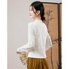 Women's Chinese Style Jacquard Knit Slim Fit Long Sleeve Base Layer Top