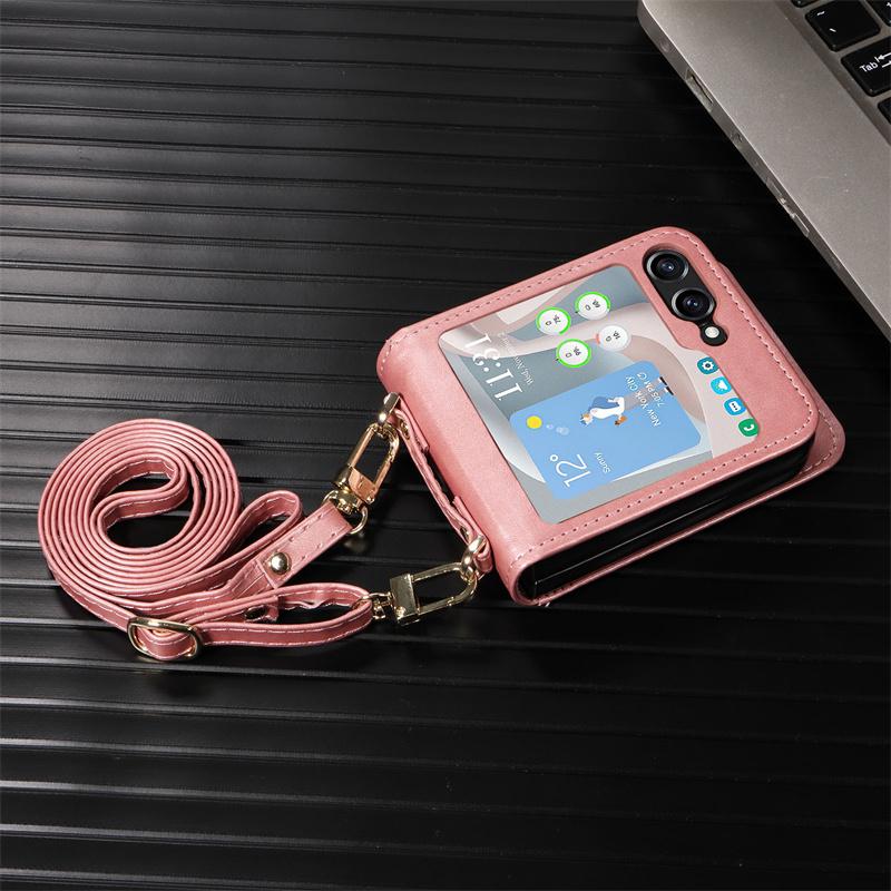 

Для Motorola Moto Razr 40 Ultra защитный чехол для Moto Razr 40 Ultra XT2321-1 сумка-мессенджер цельный кожаный чехол со шнурком Moto Razr 40 Ultra