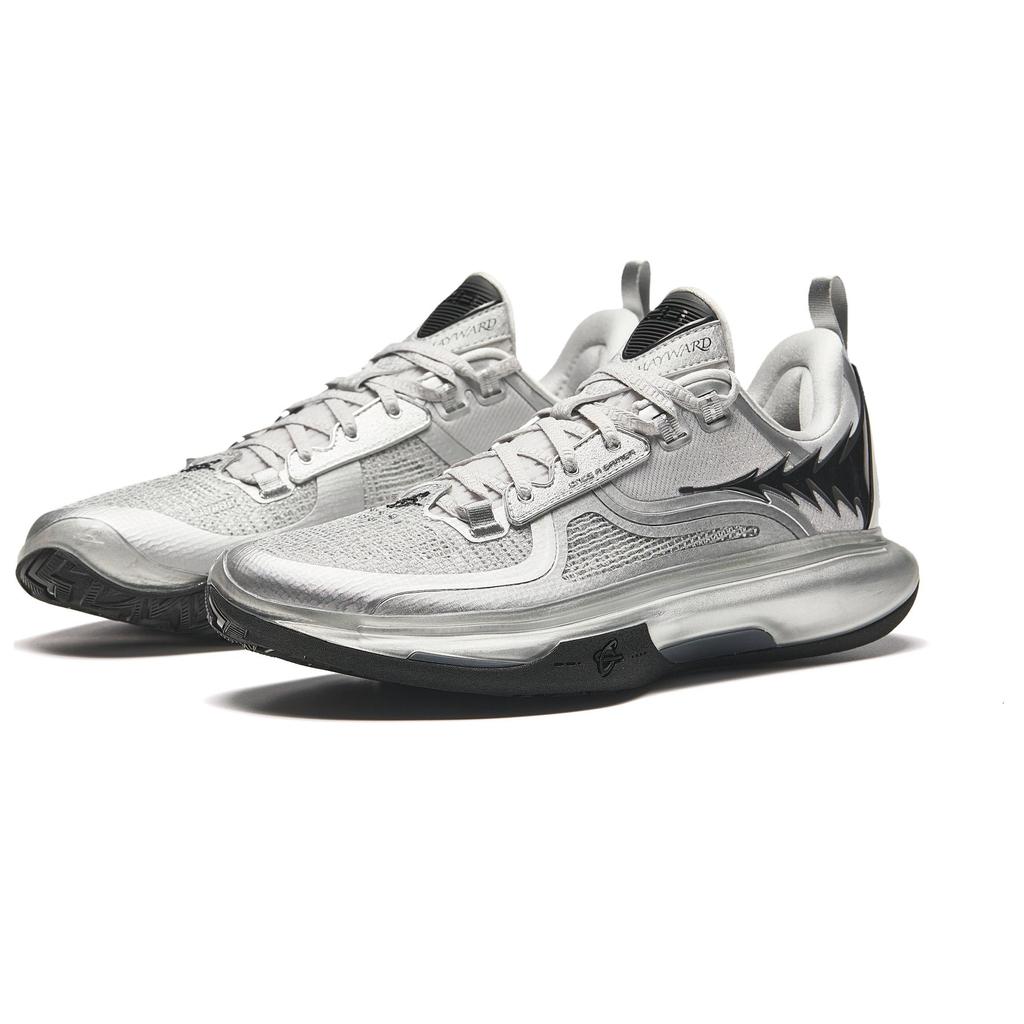 New Anta GH5 Cushioning Rebound Low Top Basketball Shoes Men's Silver Black 112431115-6