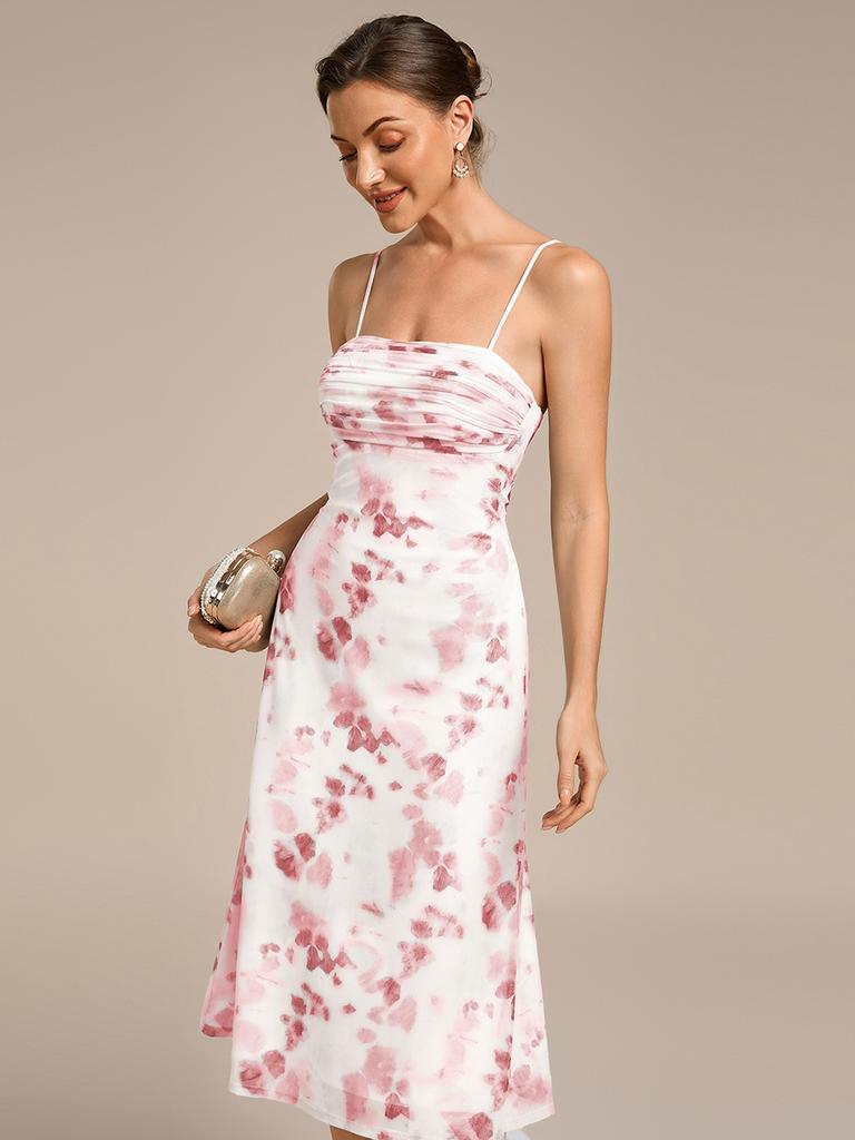 Ever-Pretty Women's Floral Sleeveless Adjustable Multiway High Stretch Midi Wedding Guest Dress