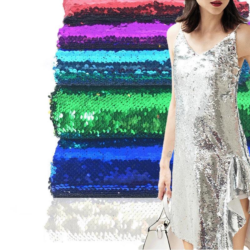Tela Brillante de Lentejuelas 100x130cm Chip Flip de 5mm Funda de Almohada Material de Lentejuelas Reversible Escama de Pez Funda de Almohada Reversible Material de Lentejuelas Disfraz de Escenario Accesorios de Moda