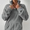 New Women's Plush Lined Stand Collar Sweatshirt, Half Zip Casual Pullover Top with Fleece Lining for Autumn Winter Warm Sports Wear