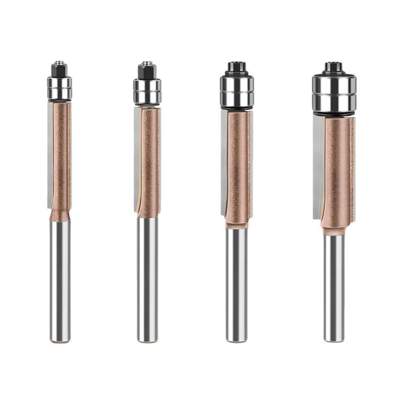 Pack of 4 Double Bushing Trim Shaping Slicers Set Tall Carbon Metal Woodworking Milling Divisions for Face Polishing and Furniture Crafting