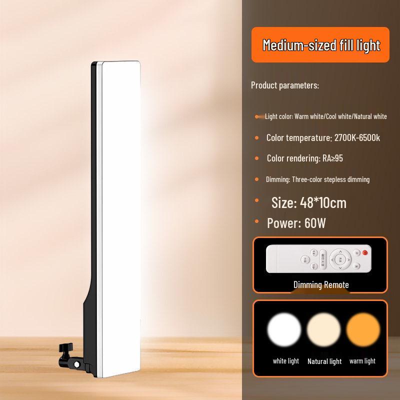 Dual-Row Soft LED Fill Light for Streamers - Ideal for Indoor Live Streams and Beauty Shots