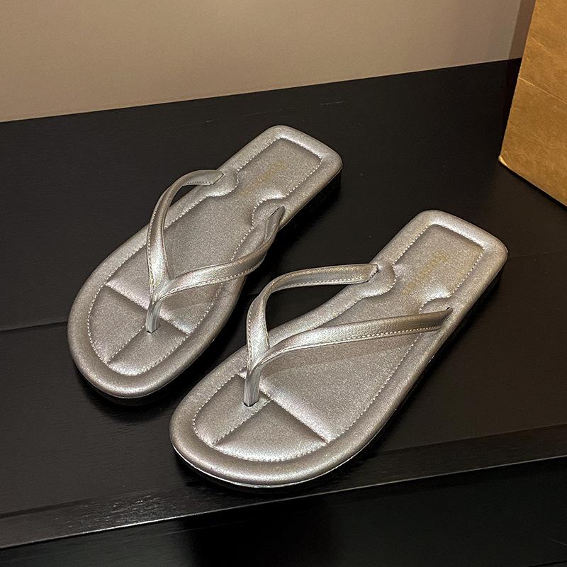 Nowe płaskie klapki do odzieży wierzchniej dla kobiet Proste deski Buty plażowe