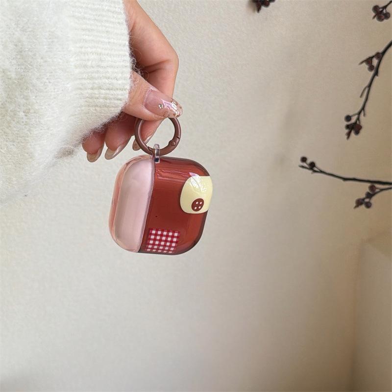 Ins Transparent Powder House Plaid AirPods 1 Generation Protective Case for Apple Bluetooth Headset AirpodsPro1/1