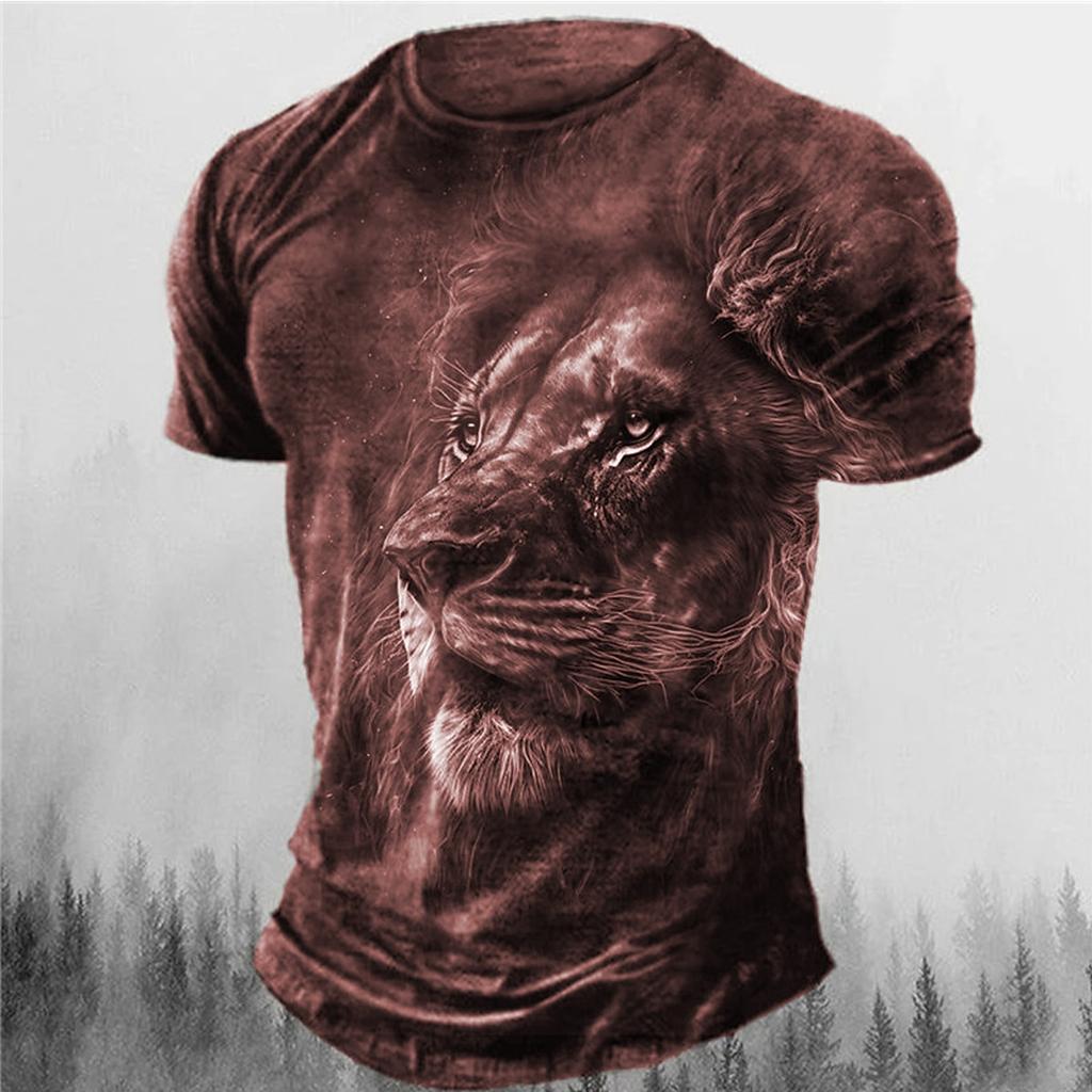 Men's Graphic Animal T Shirt Retro Shirts Short Sleeve T shirt 3D Print Crew Neck Shirt Vintage Fashion Designer Outdoor Daily