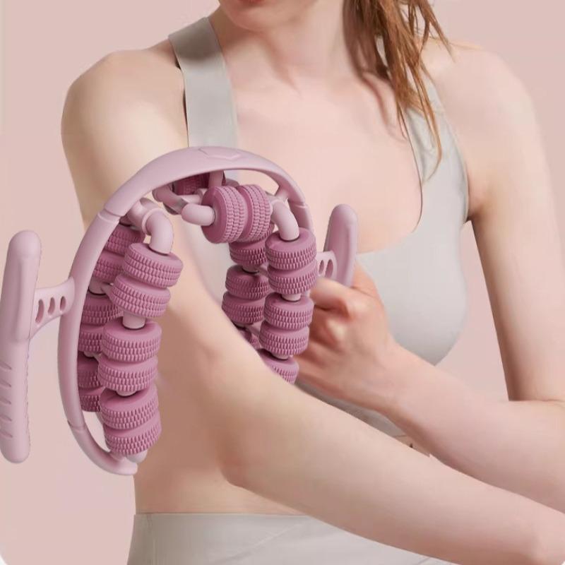 360° Massage Roller Dual Row Leg Slimming Clamp Hand Massager Simulator For Waist Leg Arm Buttocks Muscle Relaxation Health Care