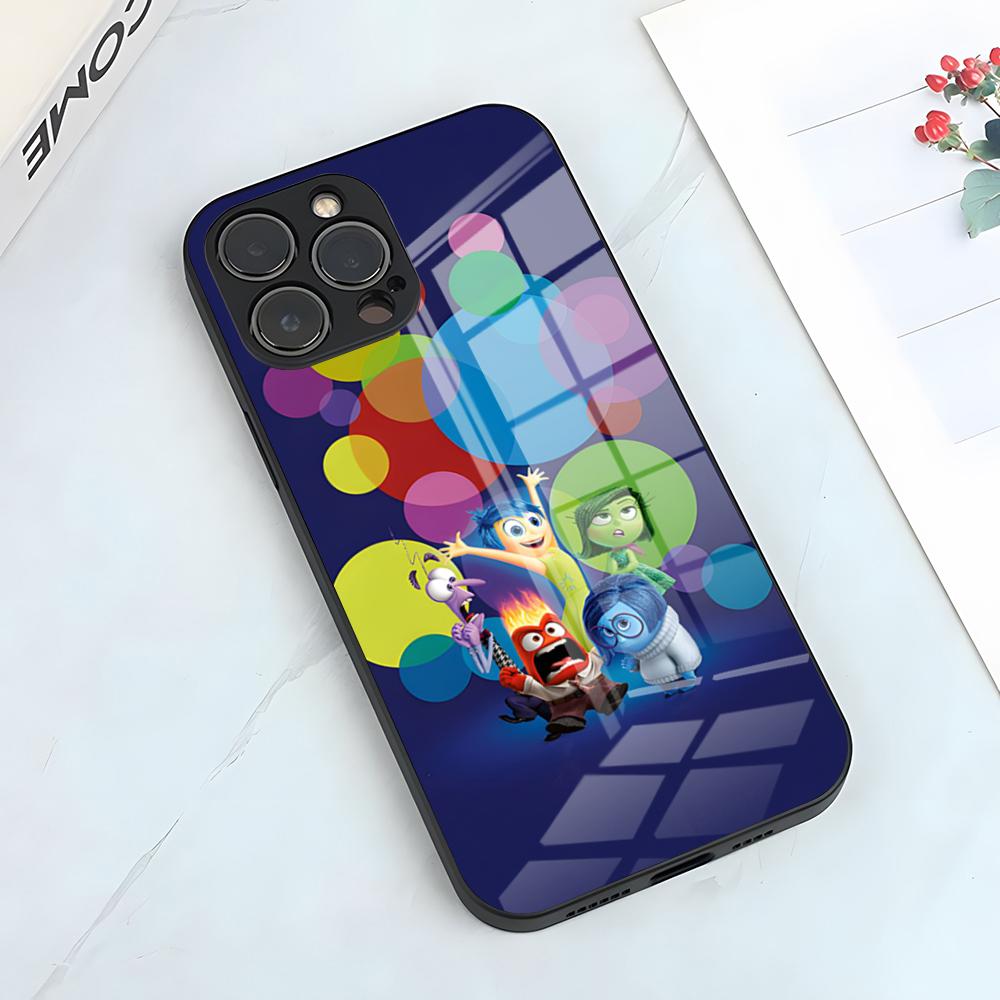 Lovely I-Inside Out 2 Phone Case For IPhone 17 Pro Max 15 Pro 16 14 Plus 12 13 Mini 11 Pro Shockproof Glass Cover