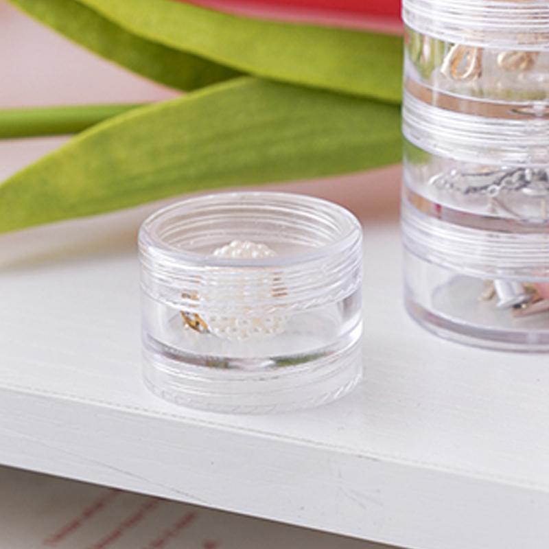 Five-Tier Mini Travel Jewelry Box For Women, Transparent Pill Organizer, Earring Storage Box For Girls;