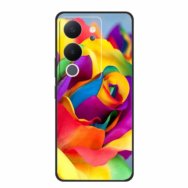 6.67" For Vivo V30 Lite Case Black Silicone Soft Phone Cases For Vivo V30 Lite Back Cover Case V 30 Lite Funda Coque Shell Capas