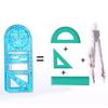 Pentru școală, multifuncțională, activități de școală primară, pentru desen, riglă geometrică, riglă triunghiulară, busolă, raportor, instrument de măsurare