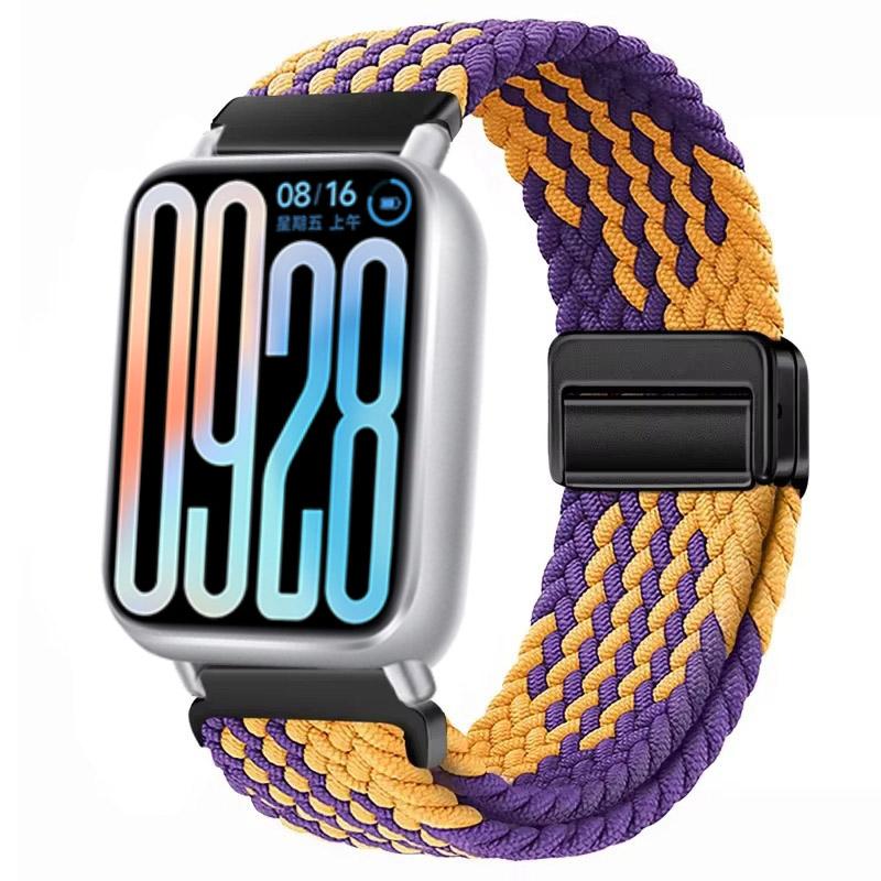 Bracelet en nylon pour Xiaomi Band 8Pro/9Pro Tressé à boucle magnétique Respirant Réglable Bracelet pour Redmi Watch 5-4 Bracelet de montre