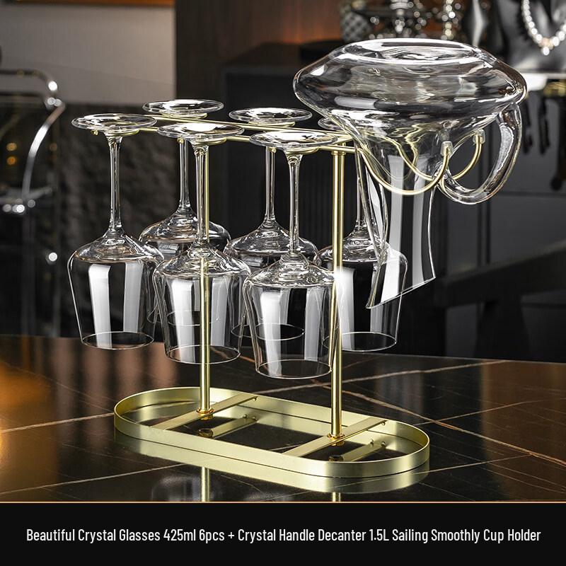 Crystal Red Wine Glass and Decanter Set