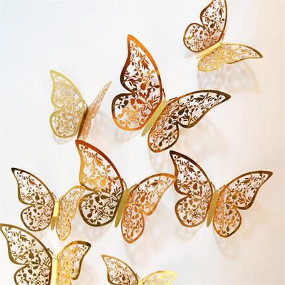 Nuovi 12 Pezzi Adesivo Murale Farfalla 4D Vuota Fai da Te Decorazione Casa Adesivi Murali Festa di Matrimonio Decorazioni Matrimonio Farfalla Camera Bambini De