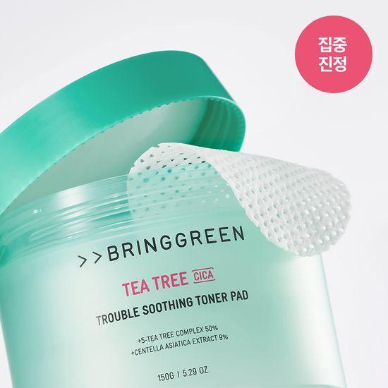 Bring Green Tea Tree Cica Trouble Soothing Toner Pads 90 Sheets (Single/Refill Plan)