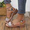 2025 European and American Summer New Large Size Fish Mouth Sandals Women's Shoes Slope Heel Independent Station Women's Sandals