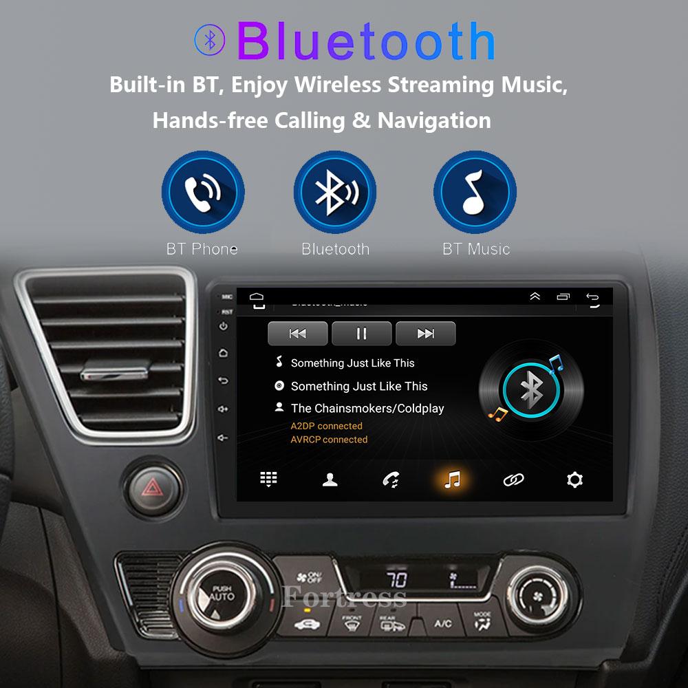 FortressFor Honda Civic9 2013 2014 2015 2016 Android 12 Carplay Car Radio Multimedia Video Player GPS Navigation 2 Din Autoradio