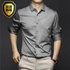 Mens Long Sleeve Solid Business Casual Wrinkle Resistant Formal Shirt