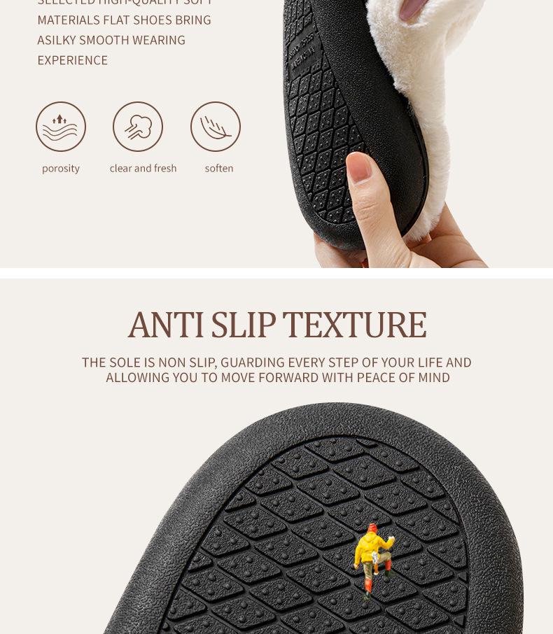Unisex Thick-Soled Non-Slip Furry Indoor Slippers
