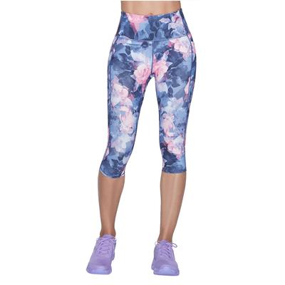 Skechers Go Walk High Waisted Summer Rose Capri Leggins, Womens Multicolour Leggings