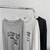 Korean Lazy Style Women's Off-Shoulder Letter Print Sun Protection Long-Sleeve T-Shirt