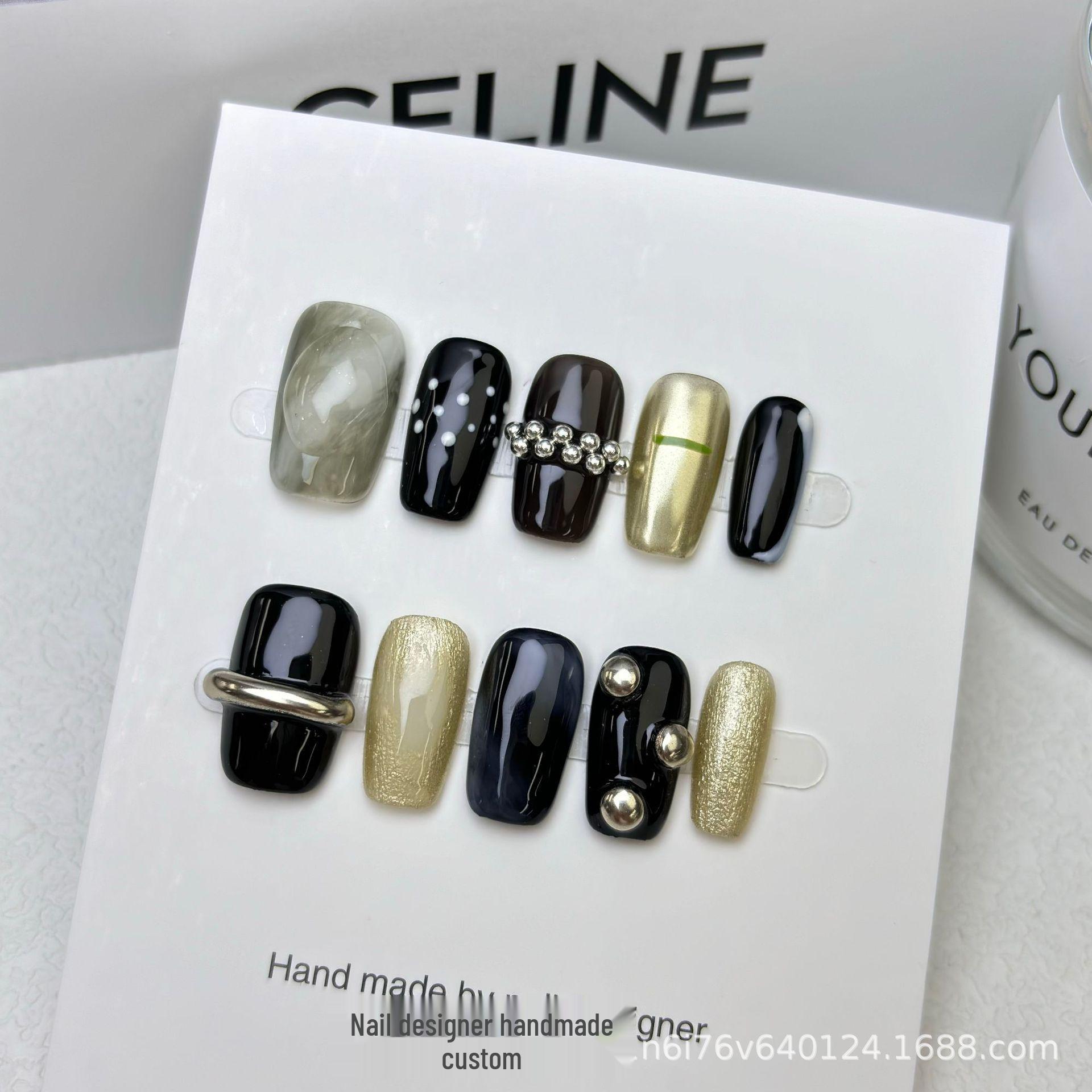 

Secret Realm Wearable Fake Nails - Short, Handmade, Removable Nail Art Stickers Medium