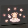 Nightlight Sleeping Bear Wall Poster - Self-adhesive and Removable. Glowing Star Stickers.