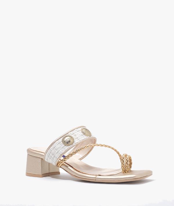 Saera Mule Square Sole Cowhide Twisted Strap 2Cm Os22M023