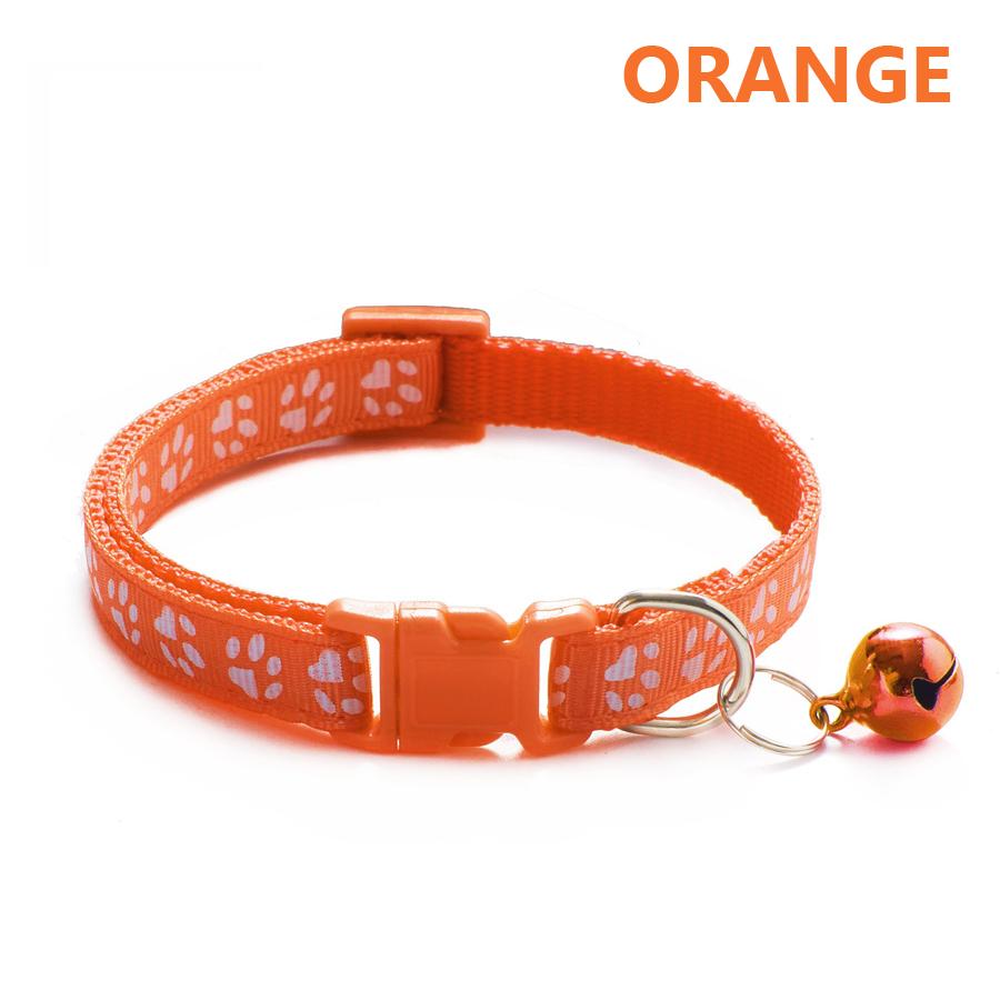 1/5Pcs Adjustable Footprint Pet Collar with Bell, Cute Soft Neck Collar for Puppy Small Dog Kitten Cat Daily Wear