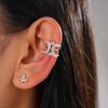 Light Luxury Zircon Geometric Serpentine Double C Ear Bone Clip Fashionable Exquisite Versatile Earrings