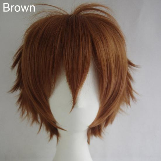 Orion Männer Frauen Multi-Color Kurze Gerade Haarteil Volle Perücke für Anime Party Cosplay