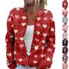 Women's Fashion Printed Long-Sleeved Knit Cardigan Button-Down Jacket