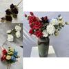 Realistic Faux Rose Flower Six Stem Silk Plant Home Office Decor Gift Idea