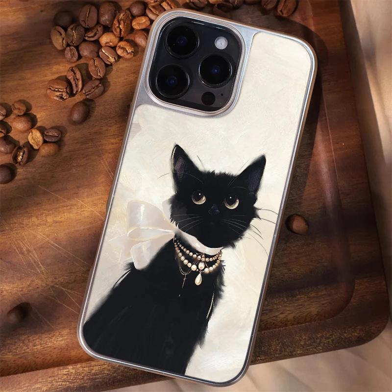 Extravagant cat is suitable for Apple IPhone16/17pro mobile phone case 14 matte PC13 premium 12 female 15 hard case