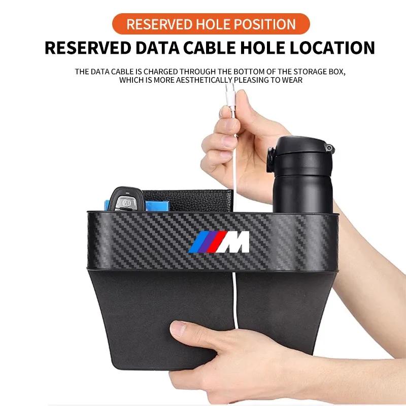 Car Seat Crevice Storage Box Seat Gap Slit Pocket Catcher Organizer For BMW M M3 M5 M6 X3 E46 E90 F30 G20 E36 E34 X6 G20