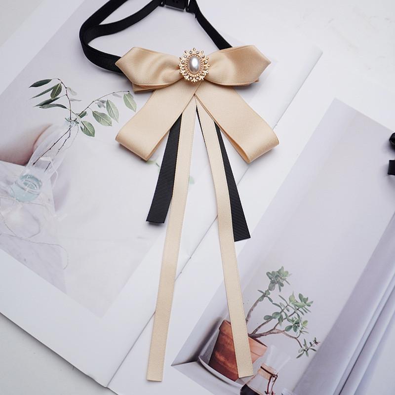 Korean Style Womens Bow Tie With Water Diamond Embellishments For Office Casuals