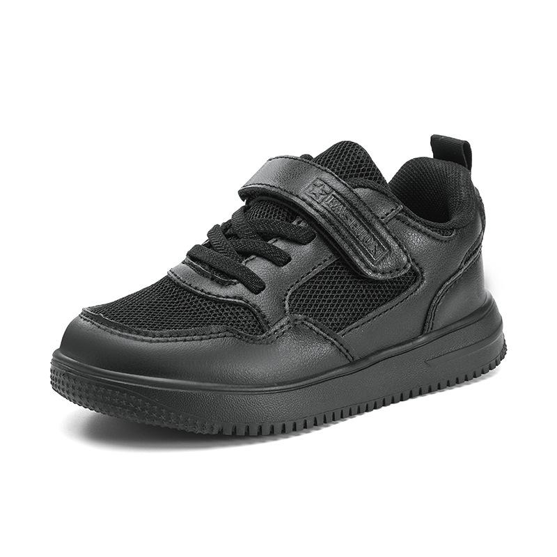 2025 new leather board shoes girls middle-aged and older children non-slip soft sole children's casual shoes boys white shoes spring and autumn