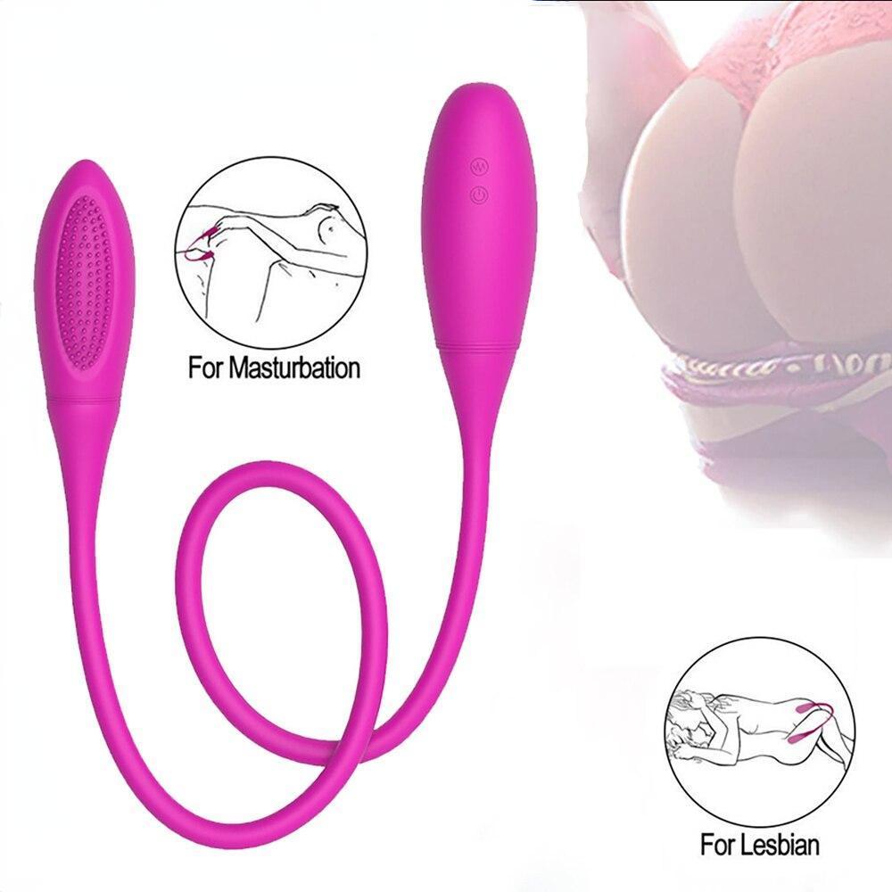 Double Head Vibrator Sex Toy Dildos AV Vibrating Pen Anal Wand Female Clitoral Stimulator Massager Adult Sex Toy 7 Frequency Masturbate