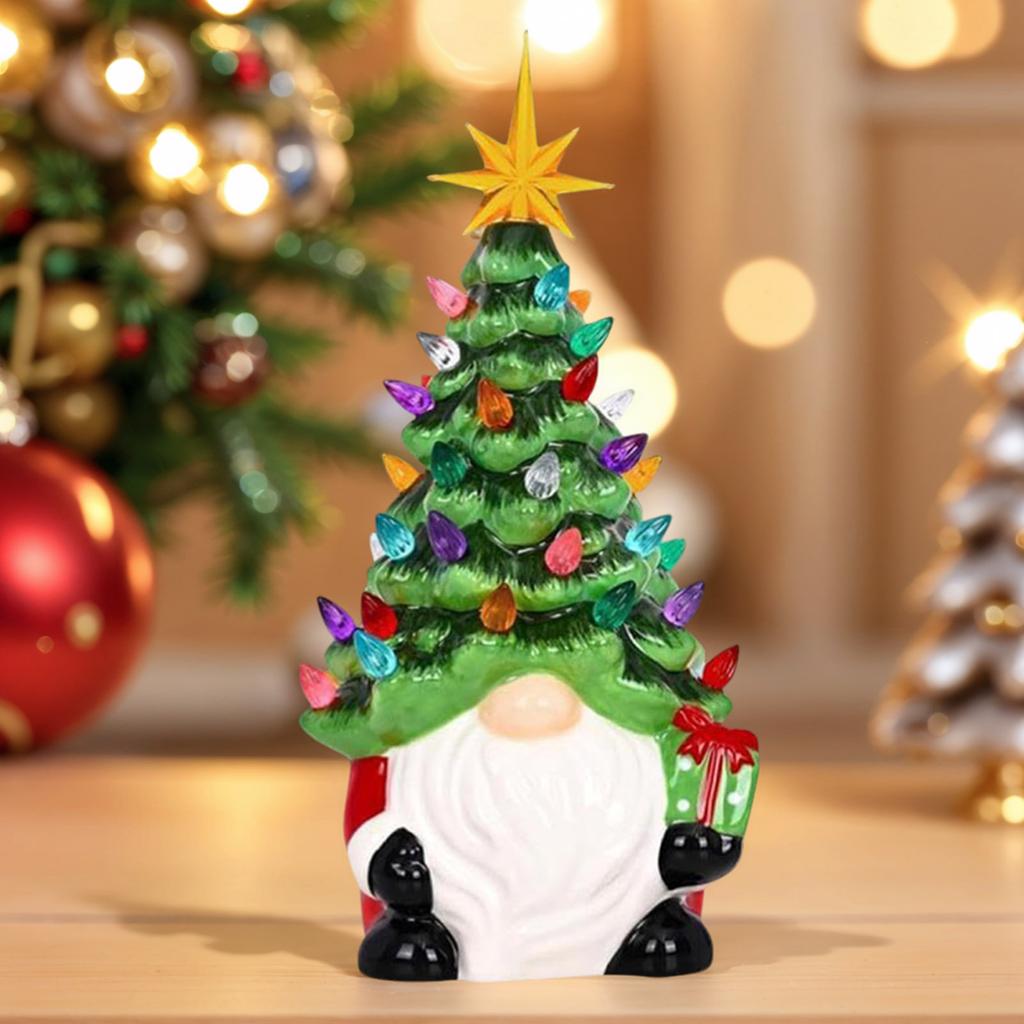 Lifelike Gnome Ornament Resin Xmas Gnome Crafts Small Christmas Dwarf Figurine for Home Office Desktop Decoration