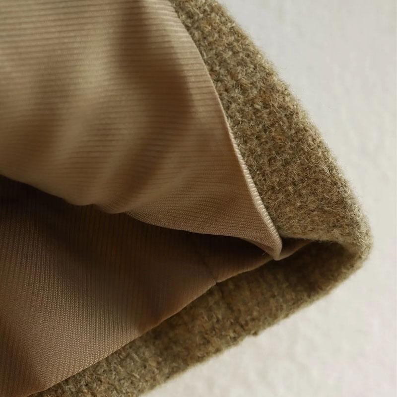 Zkrácená bunda pro ženy Kabát Podzim Zima Crop bunda Tweed Kulatý výstřih Dlouhý rukáv Přechodová bunda Bombera Svrchní oblečení