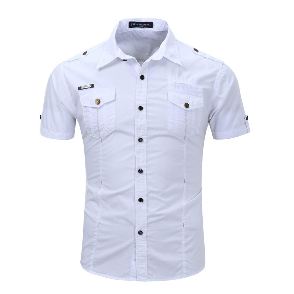 Men's Short Sleeved Shirt, Outdoor Men's Plus Size Military Workwear, All Cotton Shirt