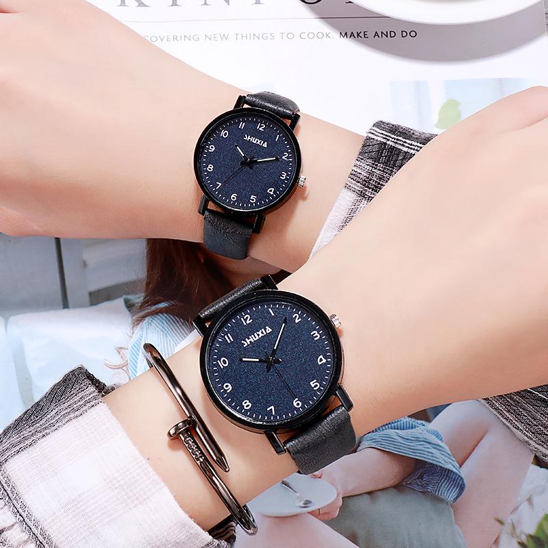 Korean Style Unisex Stone Texture Leather Belt Quartz Watch