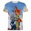 2026 Kids' Loose Fit Crew Neck T-Shirt Summer 'Zootopia' 3D Print Boys' Short Sleeve Cartoon Anime Top