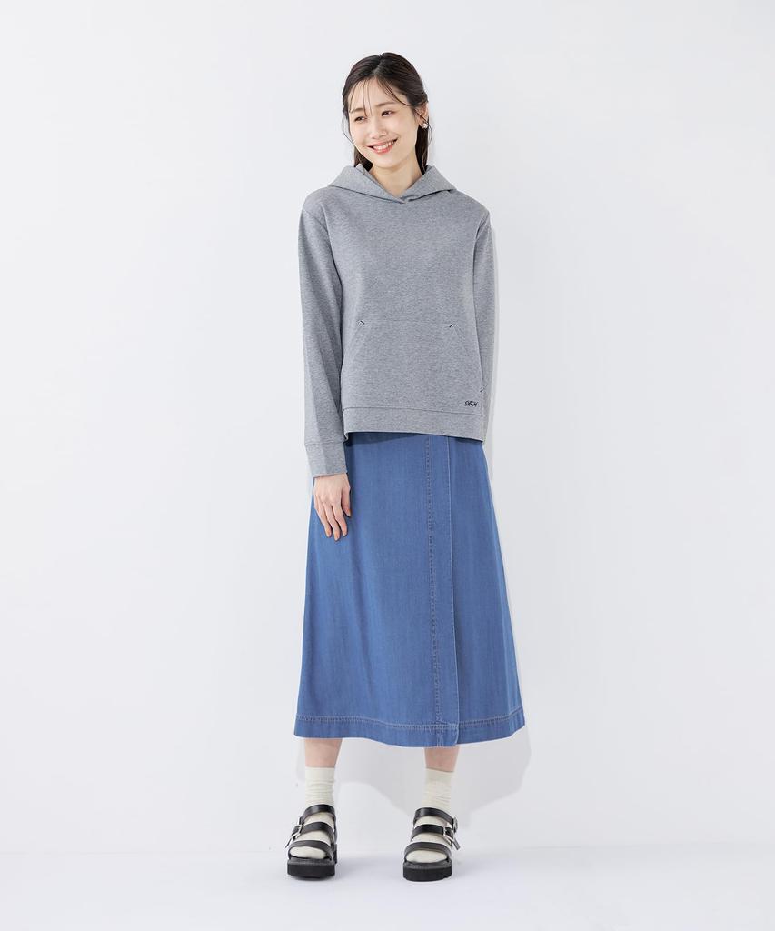 Petit Honfleur Denim Flare Skirt 67cm Women's (524276), Blue,